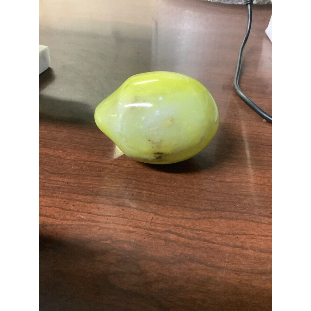 Polished Alabaster Stone Lemon Faux Fruit Tropical Citrus‎ Decorative